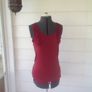 Lauren Conrad tank with ruffle detail XS
